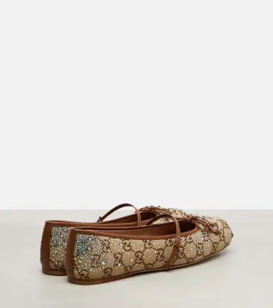 Gucci Horsebit embellished canvas ballet flats | Thumbnail 4 Gucci Horsebit embellished canvas ballet flats | Thumbnail 4