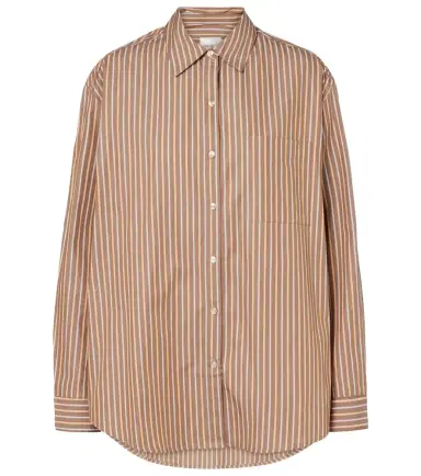 Leset Yoshi striped cotton-blend twill shirt | Thumbnail 1 Leset Yoshi striped cotton-blend twill shirt | Thumbnail 1