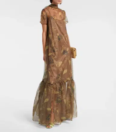 Staud Calluna floral organza maxi dress | Thumbnail 2 Staud Calluna floral organza maxi dress | Thumbnail 2