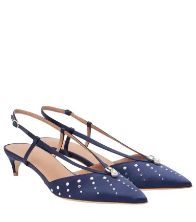 Malone Souliers Moore 40 embellished satin slingback pumps | Thumbnail 1 Malone Souliers Moore 40 embellished satin slingback pumps | Thumbnail 1