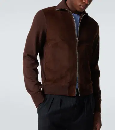 Tom Ford Suede-paneled wool-blend zip-up sweater | Thumbnail 3 Tom Ford Suede-paneled wool-blend zip-up sweater | Thumbnail 3