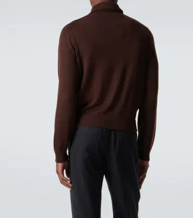 Tom Ford Suede-paneled wool-blend zip-up sweater | Thumbnail 4 Tom Ford Suede-paneled wool-blend zip-up sweater | Thumbnail 4