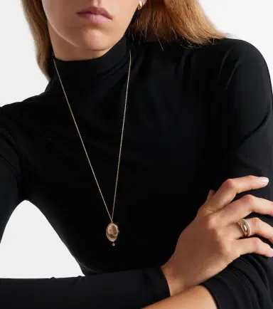 Persée Persée 9kt gold locket necklace with diamonds | Thumbnail 6 Persée Persée 9kt gold locket necklace with diamonds | Thumbnail 6