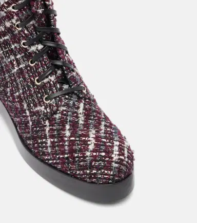 Aquazzura Ben 20 leather-trimmed tweed combat boots | Thumbnail 2 Aquazzura Ben 20 leather-trimmed tweed combat boots | Thumbnail 2