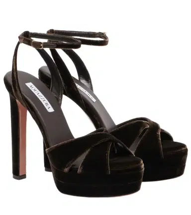 Aquazzura Divine 130 velvet platform sandals | Thumbnail 1 Aquazzura Divine 130 velvet platform sandals | Thumbnail 1