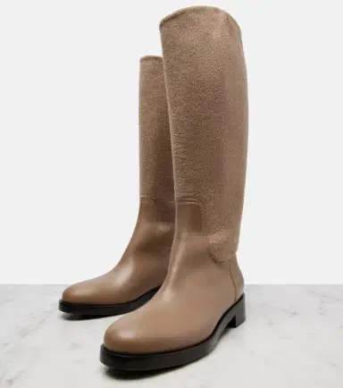 Max Mara Cashmere and leather knee-high boots | Thumbnail 2 Max Mara Cashmere and leather knee-high boots | Thumbnail 2