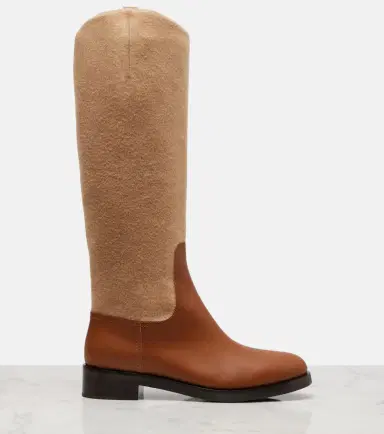 Max Mara Cavaliere leather and wool knee-high boots | Thumbnail 2 Max Mara Cavaliere leather and wool knee-high boots | Thumbnail 2