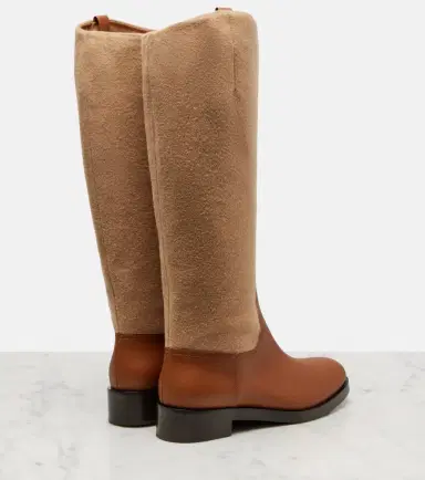 Max Mara Cavaliere leather and wool knee-high boots | Thumbnail 4 Max Mara Cavaliere leather and wool knee-high boots | Thumbnail 4