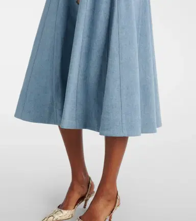 Veronica Beard Lou pleated denim midi dress | Thumbnail 4 Veronica Beard Lou pleated denim midi dress | Thumbnail 4