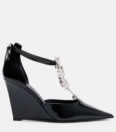 Coperni Dragon embellished leather wedge pumps | Thumbnail 2 Coperni Dragon embellished leather wedge pumps | Thumbnail 2