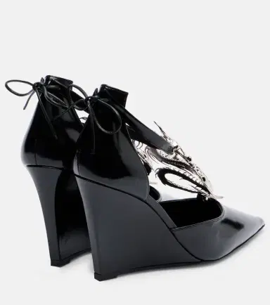 Coperni Dragon embellished leather wedge pumps | Thumbnail 3 Coperni Dragon embellished leather wedge pumps | Thumbnail 3