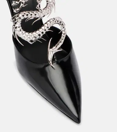 Coperni Dragon embellished leather wedge pumps | Thumbnail 4 Coperni Dragon embellished leather wedge pumps | Thumbnail 4