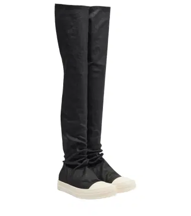 Rick Owens Coated denim over-the-knee boots | Thumbnail 1 Rick Owens Coated denim over-the-knee boots | Thumbnail 1