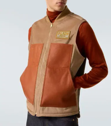 Junya Watanabe Leather-trimmed cotton and wool vest | Thumbnail 5 Junya Watanabe Leather-trimmed cotton and wool vest | Thumbnail 5