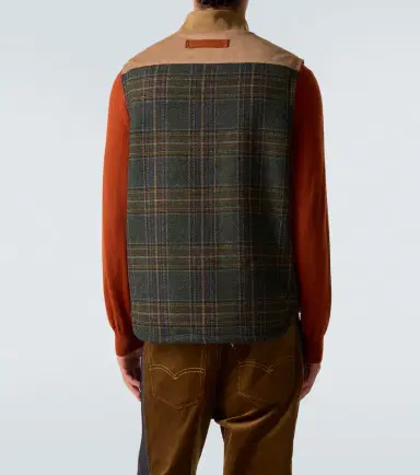 Junya Watanabe Leather-trimmed cotton and wool vest | Thumbnail 6 Junya Watanabe Leather-trimmed cotton and wool vest | Thumbnail 6