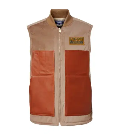 Junya Watanabe Leather-trimmed cotton and wool vest | Thumbnail 1 Junya Watanabe Leather-trimmed cotton and wool vest | Thumbnail 1