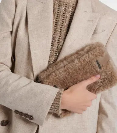Brunello Cucinelli Small shearling clutch | Thumbnail 5 Brunello Cucinelli Small shearling clutch | Thumbnail 5