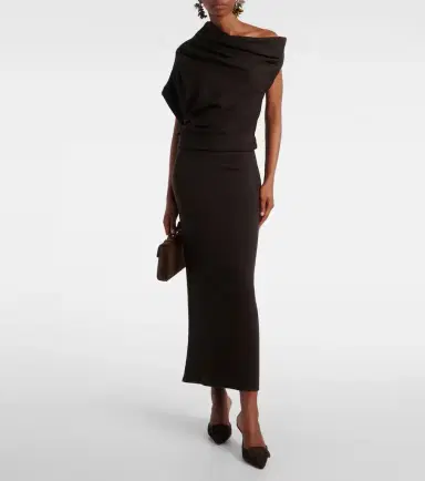 Staud Mabel one-shoulder wool maxi dress | Thumbnail 2 Staud Mabel one-shoulder wool maxi dress | Thumbnail 2