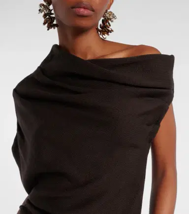 Staud Mabel one-shoulder wool maxi dress | Thumbnail 4 Staud Mabel one-shoulder wool maxi dress | Thumbnail 4
