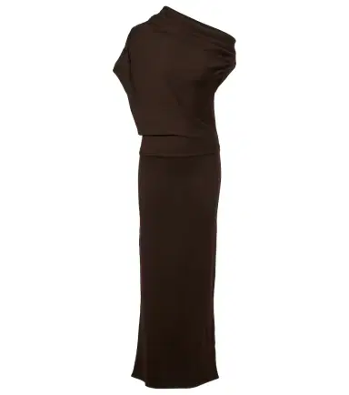 Staud Mabel one-shoulder wool maxi dress | Thumbnail 1 Staud Mabel one-shoulder wool maxi dress | Thumbnail 1