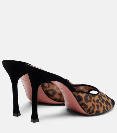 Amina Muaddi Alexa 95 leopard-print mesh mules | Thumbnail 3 Amina Muaddi Alexa 95 leopard-print mesh mules | Thumbnail 3