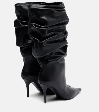 Amina Muaddi Anok 90 leather mid-calf boots | Thumbnail 4 Amina Muaddi Anok 90 leather mid-calf boots | Thumbnail 4