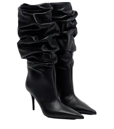 Amina Muaddi Anok 90 leather mid-calf boots | Thumbnail 1 Amina Muaddi Anok 90 leather mid-calf boots | Thumbnail 1