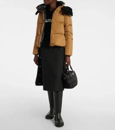 Moncler Castelnou teddy-trimmed down jacket | Thumbnail 3 Moncler Castelnou teddy-trimmed down jacket | Thumbnail 3