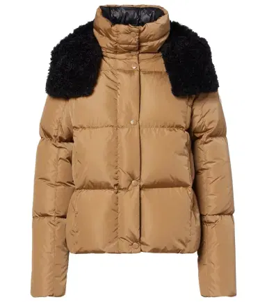 Moncler Castelnou teddy-trimmed down jacket | Thumbnail 1 Moncler Castelnou teddy-trimmed down jacket | Thumbnail 1