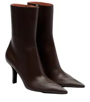 Amina Muaddi Christine 80 leather ankle boots | Thumbnail 1 Amina Muaddi Christine 80 leather ankle boots | Thumbnail 1