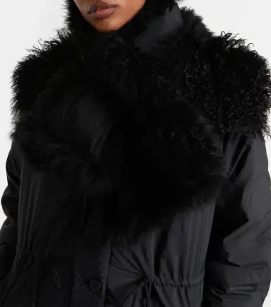 Yves Salomon Reversible shearling down scarf | Thumbnail 2 Yves Salomon Reversible shearling down scarf | Thumbnail 2