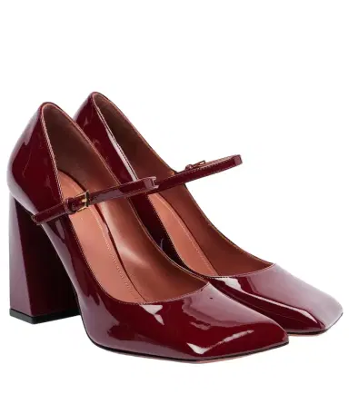 Amina Muaddi Charlotte 95 patent leather Mary Jane pumps | Thumbnail 1 Amina Muaddi Charlotte 95 patent leather Mary Jane pumps | Thumbnail 1