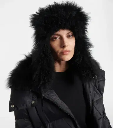 Yves Salomon Shearling-trimmed down hat | Thumbnail 4 Yves Salomon Shearling-trimmed down hat | Thumbnail 4