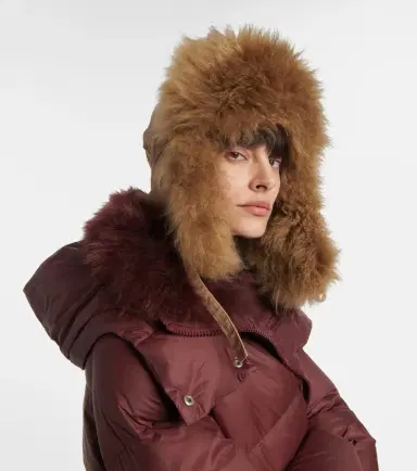 Yves Salomon Shearling-trimmed down hat | Thumbnail 4 Yves Salomon Shearling-trimmed down hat | Thumbnail 4