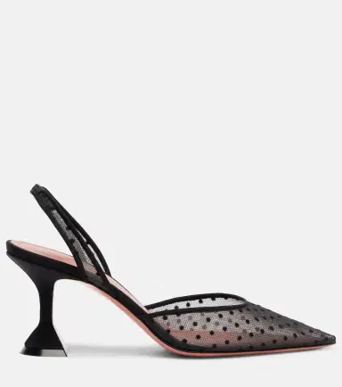 Amina Muaddi Holli 70 point d'esprit slingback pumps | Thumbnail 2 Amina Muaddi Holli 70 point d'esprit slingback pumps | Thumbnail 2
