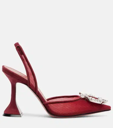 Amina Muaddi Begum 95 mesh slingback pumps | Thumbnail 4 Amina Muaddi Begum 95 mesh slingback pumps | Thumbnail 4