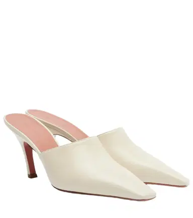 Amina Muaddi Jamie 80 leather mules | Thumbnail 1 Amina Muaddi Jamie 80 leather mules | Thumbnail 1