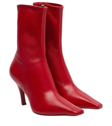 Amina Muaddi Jamie 80 leather ankle boots | Thumbnail 1 Amina Muaddi Jamie 80 leather ankle boots | Thumbnail 1