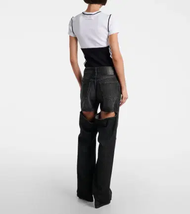 Jean Paul Gaultier Cutout mid-rise wide-leg jeans | Thumbnail 6 Jean Paul Gaultier Cutout mid-rise wide-leg jeans | Thumbnail 6