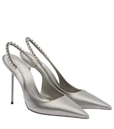 Paris Texas Lidia 105 embellished satin slingback pumps | Thumbnail 1 Paris Texas Lidia 105 embellished satin slingback pumps | Thumbnail 1