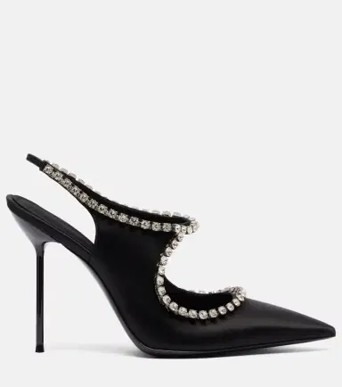 Paris Texas Lidia 105 embellished satin slingback pumps | Thumbnail 4 Paris Texas Lidia 105 embellished satin slingback pumps | Thumbnail 4