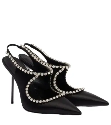 Paris Texas Lidia 105 embellished satin slingback pumps | Thumbnail 1 Paris Texas Lidia 105 embellished satin slingback pumps | Thumbnail 1