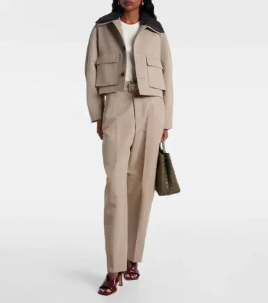Bottega Veneta Belted high-rise wool straight pants | Thumbnail 2 Bottega Veneta Belted high-rise wool straight pants | Thumbnail 2