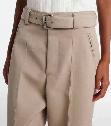 Bottega Veneta Belted high-rise wool straight pants | Thumbnail 3 Bottega Veneta Belted high-rise wool straight pants | Thumbnail 3