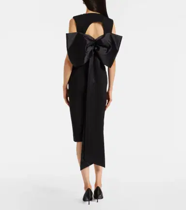Dorothee Schumacher Bow-detail ruched satin-trimmed midi dress | Thumbnail 2 Dorothee Schumacher Bow-detail ruched satin-trimmed midi dress | Thumbnail 2