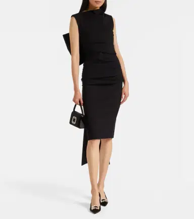 Dorothee Schumacher Bow-detail ruched satin-trimmed midi dress | Thumbnail 5 Dorothee Schumacher Bow-detail ruched satin-trimmed midi dress | Thumbnail 5