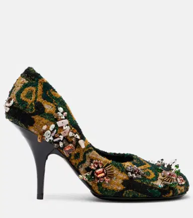 Dries Van Noten Embellished jacquard pumps | Thumbnail 4 Dries Van Noten Embellished jacquard pumps | Thumbnail 4