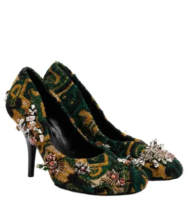 Dries Van Noten Embellished jacquard pumps | Thumbnail 1 Dries Van Noten Embellished jacquard pumps | Thumbnail 1