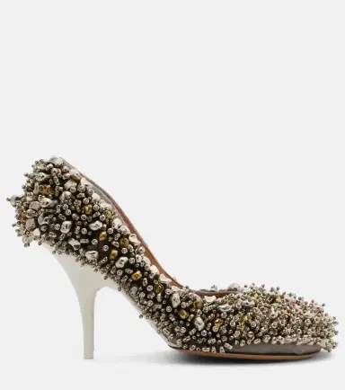 Dries Van Noten Embellished leather-trimmed pumps | Thumbnail 3 Dries Van Noten Embellished leather-trimmed pumps | Thumbnail 3