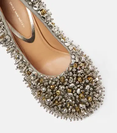 Dries Van Noten Embellished leather-trimmed pumps | Thumbnail 4 Dries Van Noten Embellished leather-trimmed pumps | Thumbnail 4